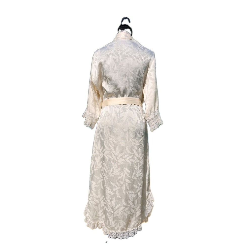 Vtg 1960s Christian Dior Cream Long ROBE Ivory Bridal Hollywood SAKS 5th Small - Picture 2 of 14